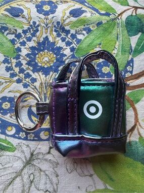 Target Iridescent Mini Tote Keychain - Green & Purple ➡️➡️VIRAL🫪